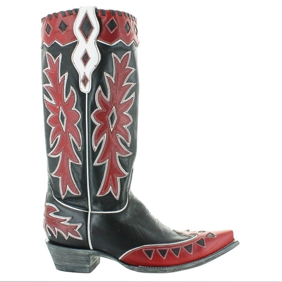 Miles City - Women’s Old Gringo Black and Red Boots - Picture 2 of 5